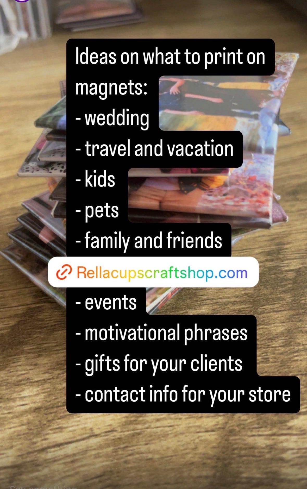 Custom 2”x2” Photo Magnets (No Frame